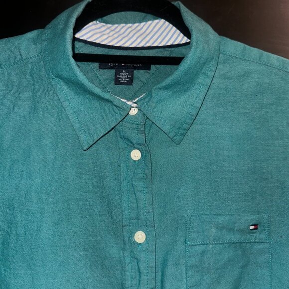 Turquoise Tommy Hilfiger Button Down - Picture 2 of 2